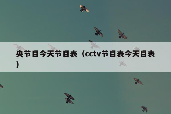 央节目今天节目表（cctv节目表今天目表）