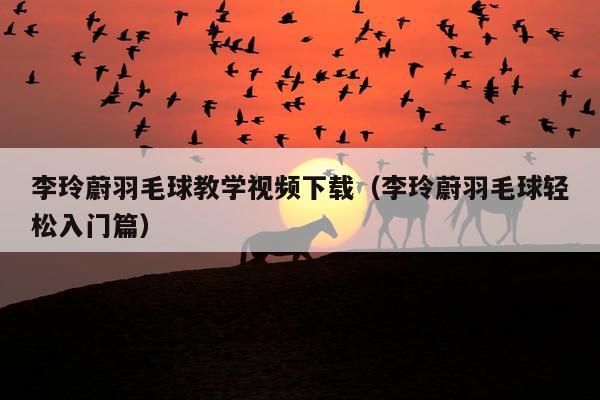 李玲蔚羽毛球教学视频下载（李玲蔚羽毛球轻松入门篇）