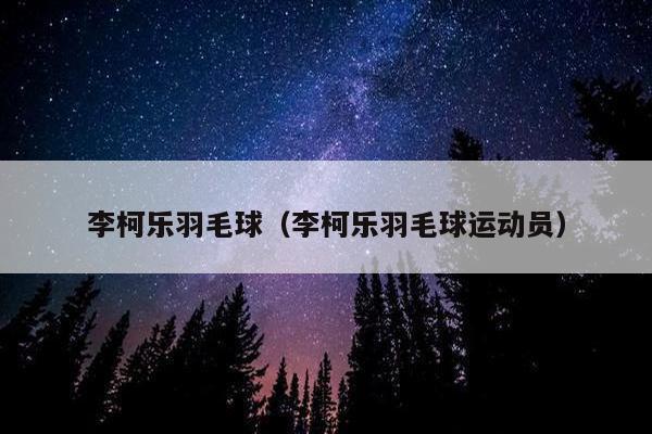 李柯乐羽毛球（李柯乐羽毛球运动员）