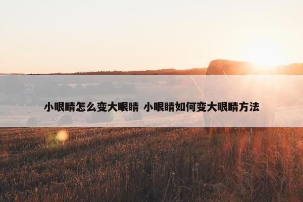 小眼睛怎么变大眼睛 小眼睛如何变大眼睛方法