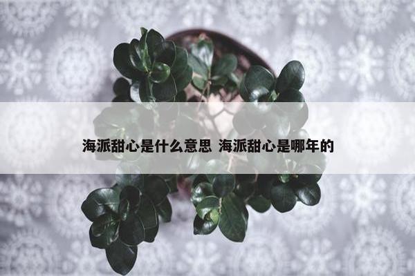 海派甜心是什么意思 海派甜心是哪年的