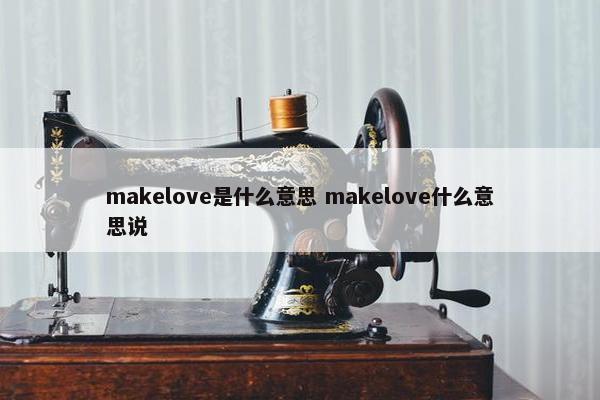 makelove是什么意思 makelove什么意思说