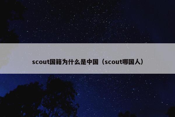 scout国籍为什么是中国（scout哪国人）