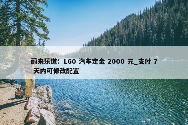 蔚来乐道：L60 汽车定金 2000 元_支付 7 天内可修改配置