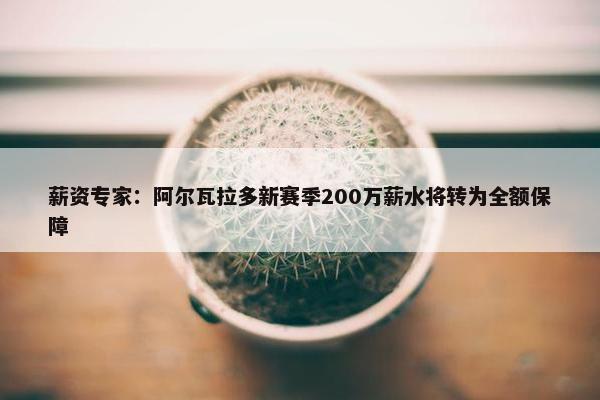 薪资专家：阿尔瓦拉多新赛季200万薪水将转为全额保障