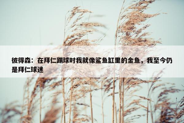 彼得森：在拜仁踢球时我就像鲨鱼缸里的金鱼，我至今仍是拜仁球迷