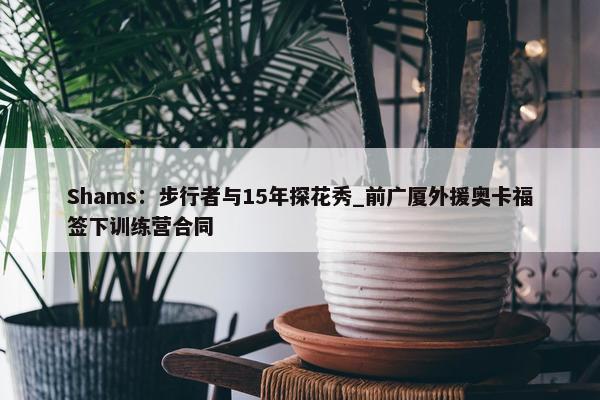 Shams：步行者与15年探花秀_前广厦外援奥卡福签下训练营合同