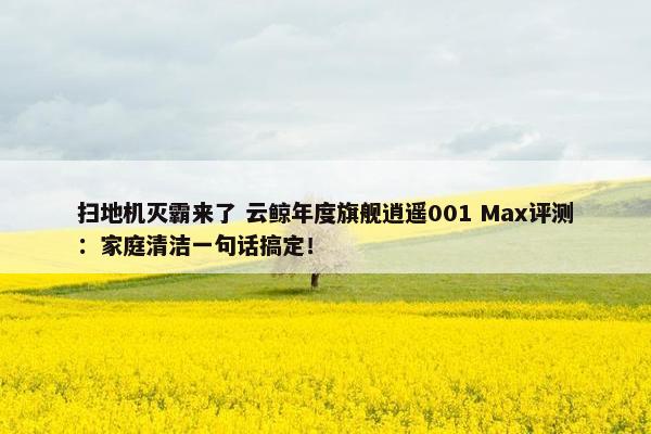 扫地机灭霸来了 云鲸年度旗舰逍遥001 Max评测：家庭清洁一句话搞定！