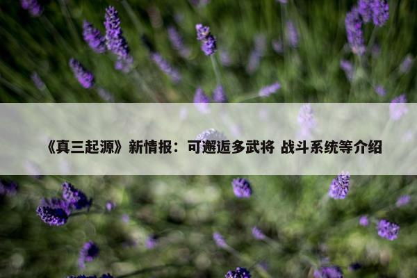 《真三起源》新情报：可邂逅多武将 战斗系统等介绍