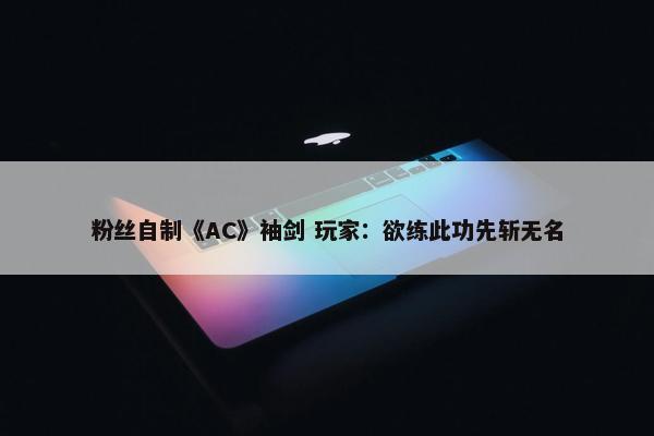 粉丝自制《AC》袖剑 玩家：欲练此功先斩无名