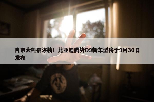 自带大熊猫涂装！比亚迪腾势D9新车型将于9月30日发布