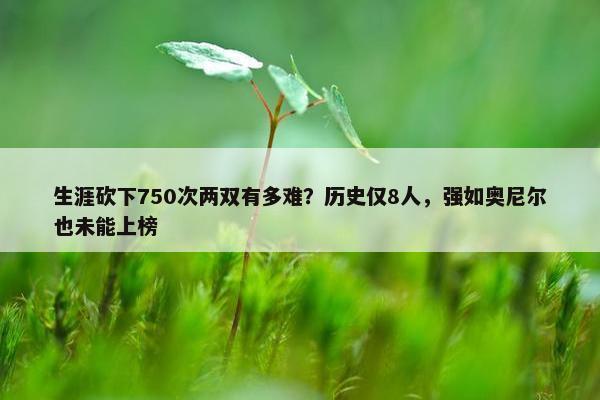 生涯砍下750次两双有多难？历史仅8人，强如奥尼尔也未能上榜