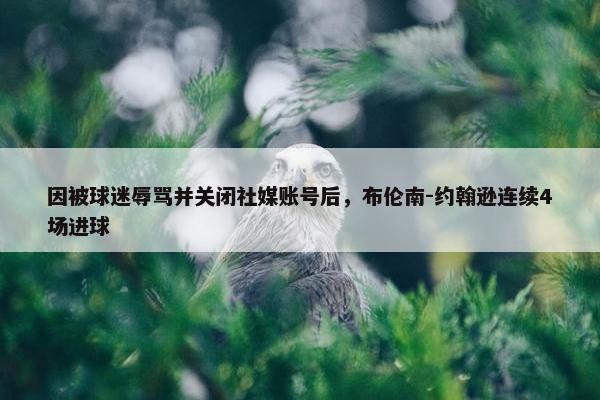 因被球迷辱骂并关闭社媒账号后，布伦南-约翰逊连续4场进球