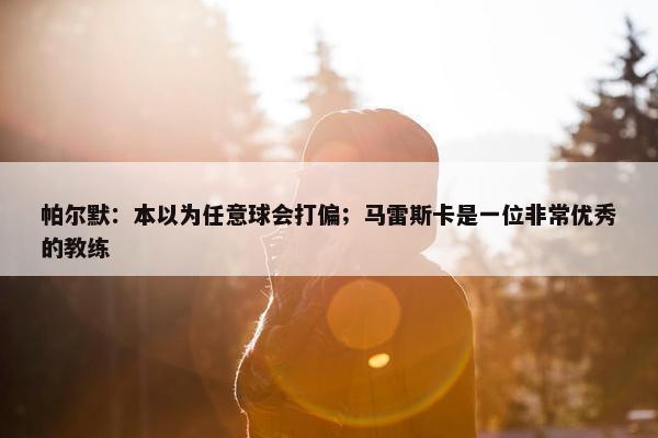 帕尔默：本以为任意球会打偏；马雷斯卡是一位非常优秀的教练