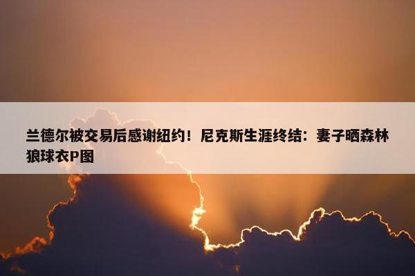 兰德尔被交易后感谢纽约！尼克斯生涯终结：妻子晒森林狼球衣P图