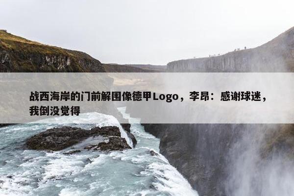 战西海岸的门前解围像德甲Logo，李昂：感谢球迷，我倒没觉得