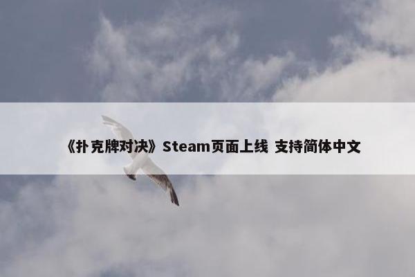 《扑克牌对决》Steam页面上线 支持简体中文