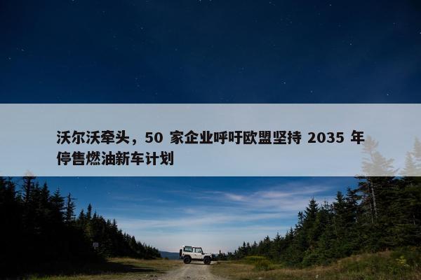 沃尔沃牵头，50 家企业呼吁欧盟坚持 2035 年停售燃油新车计划