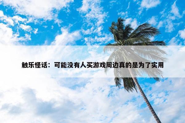 触乐怪话：可能没有人买游戏周边真的是为了实用