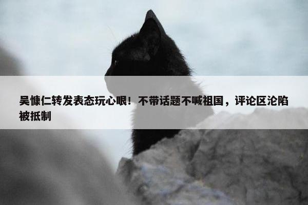 吴慷仁转发表态玩心眼！不带话题不喊祖国，评论区沦陷被抵制