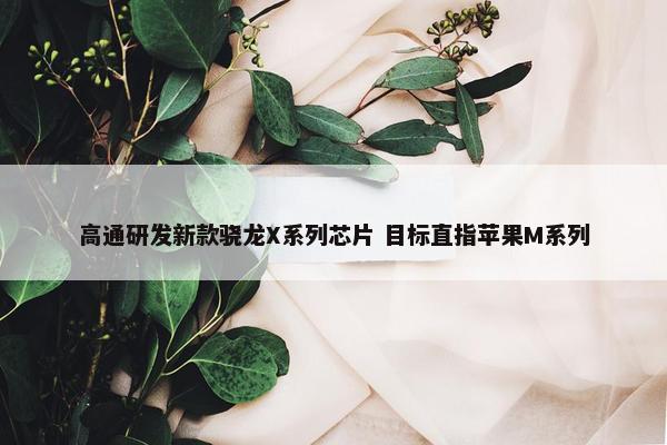 高通研发新款骁龙X系列芯片 目标直指苹果M系列