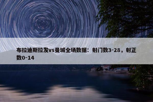 布拉迪斯拉发vs曼城全场数据：射门数3-28，射正数0-14