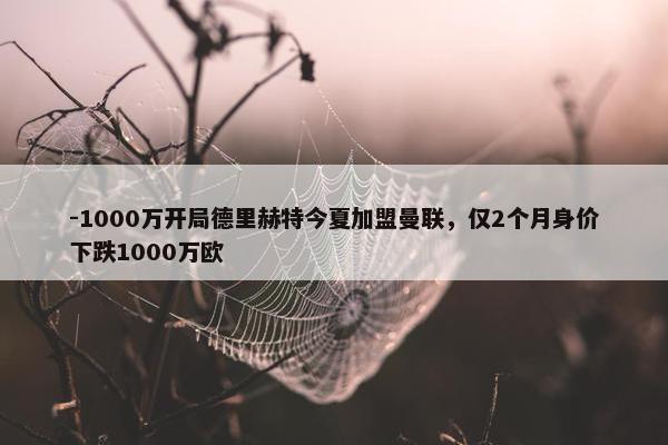 -1000万开局德里赫特今夏加盟曼联，仅2个月身价下跌1000万欧