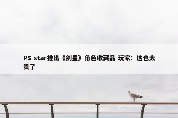 PS star推出《剑星》角色收藏品 玩家：这也太贵了