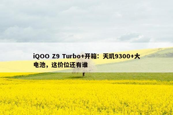 iQOO Z9 Turbo+开箱：天玑9300+大电池，这价位还有谁