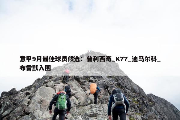 意甲9月最佳球员候选：普利西奇_K77_迪马尔科_布雷默入围