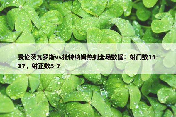 费伦茨瓦罗斯vs托特纳姆热刺全场数据：射门数15-17，射正数5-7