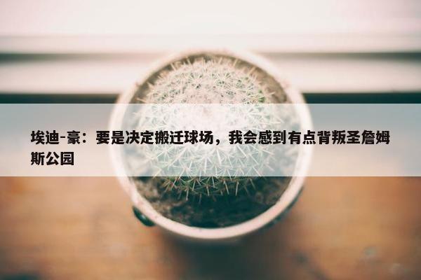 埃迪-豪：要是决定搬迁球场，我会感到有点背叛圣詹姆斯公园