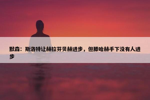 默森：斯洛特让赫拉芬贝赫进步，但滕哈赫手下没有人进步