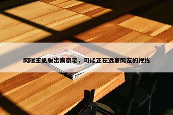 网曝王思聪出售豪宅，可能正在远离网友的视线