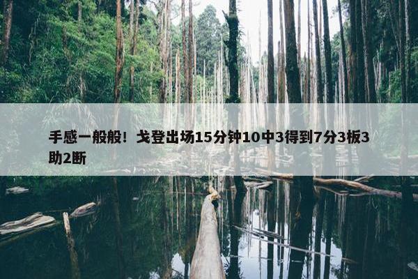 手感一般般！戈登出场15分钟10中3得到7分3板3助2断