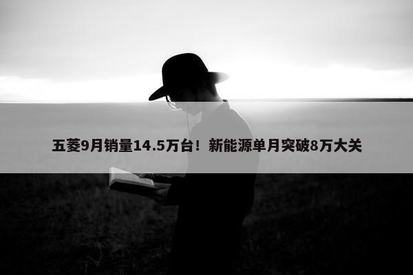 五菱9月销量14.5万台！新能源单月突破8万大关