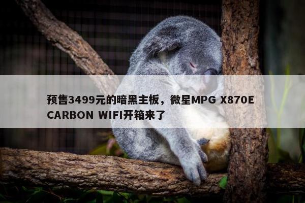 预售3499元的暗黑主板，微星MPG X870E CARBON WIFI开箱来了