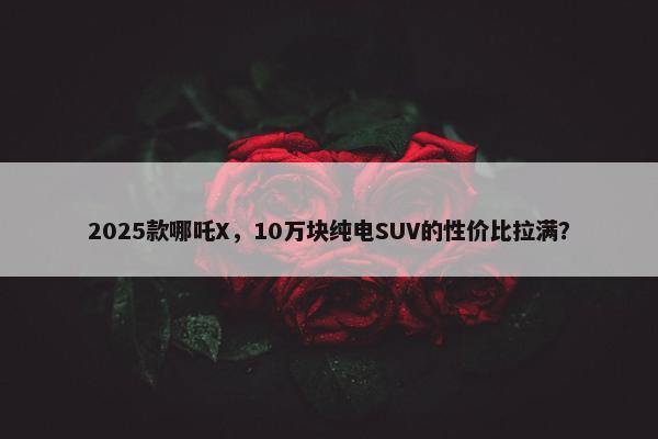 2025款哪吒X，10万块纯电SUV的性价比拉满？