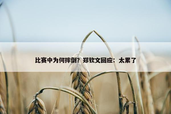 比赛中为何摔倒？郑钦文回应：太累了