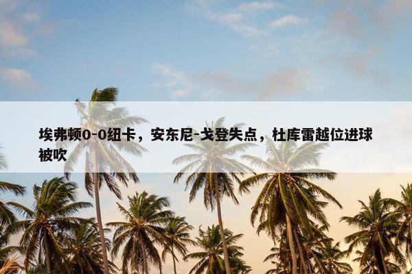 埃弗顿0-0纽卡，安东尼-戈登失点，杜库雷越位进球被吹