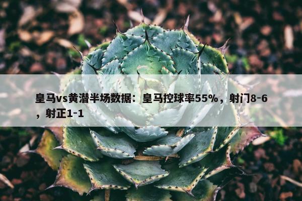 皇马vs黄潜半场数据：皇马控球率55%，射门8-6，射正1-1