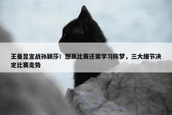 王曼昱宣战孙颖莎！想赢比赛还需学习陈梦，三大细节决定比赛走势