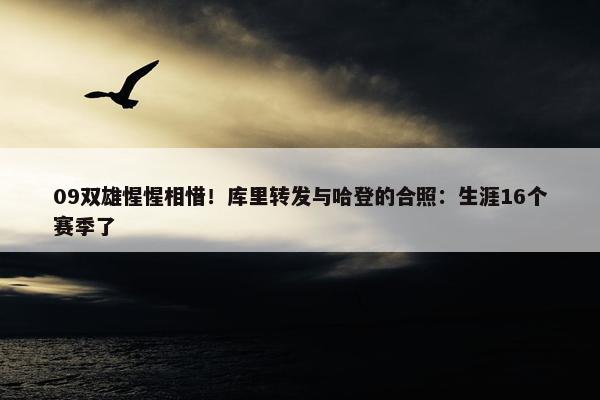 09双雄惺惺相惜！库里转发与哈登的合照：生涯16个赛季了