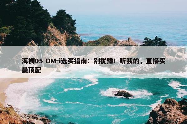 海狮05 DM-i选买指南：别犹豫！听我的，直接买最顶配