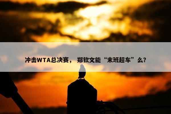 冲击WTA总决赛， 郑钦文能“末班超车”么？