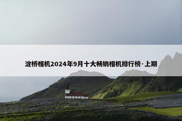 淀桥相机2024年9月十大畅销相机排行榜·上期