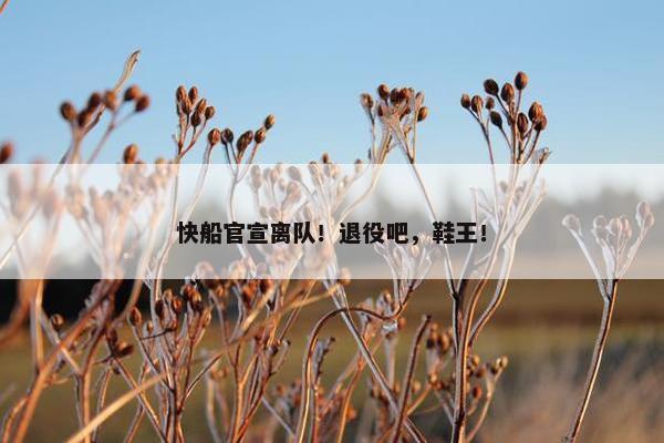 快船官宣离队！退役吧，鞋王！