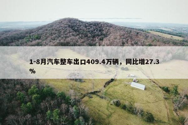 1-8月汽车整车出口409.4万辆，同比增27.3%