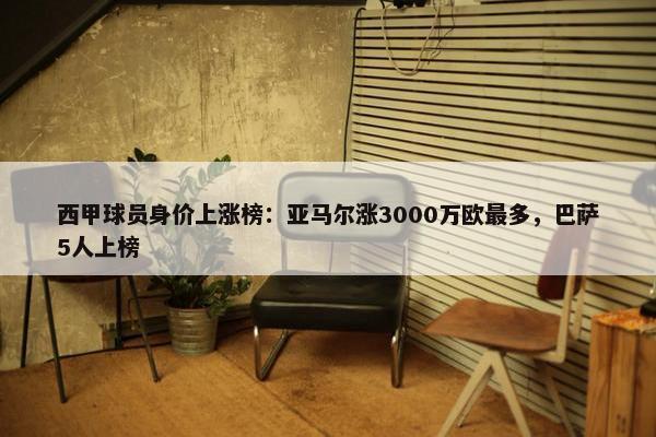 西甲球员身价上涨榜：亚马尔涨3000万欧最多，巴萨5人上榜