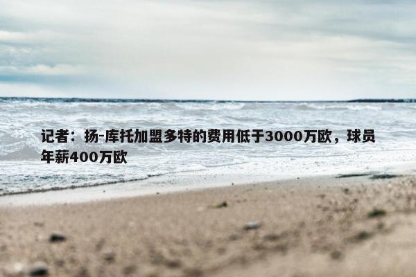 记者：扬-库托加盟多特的费用低于3000万欧，球员年薪400万欧